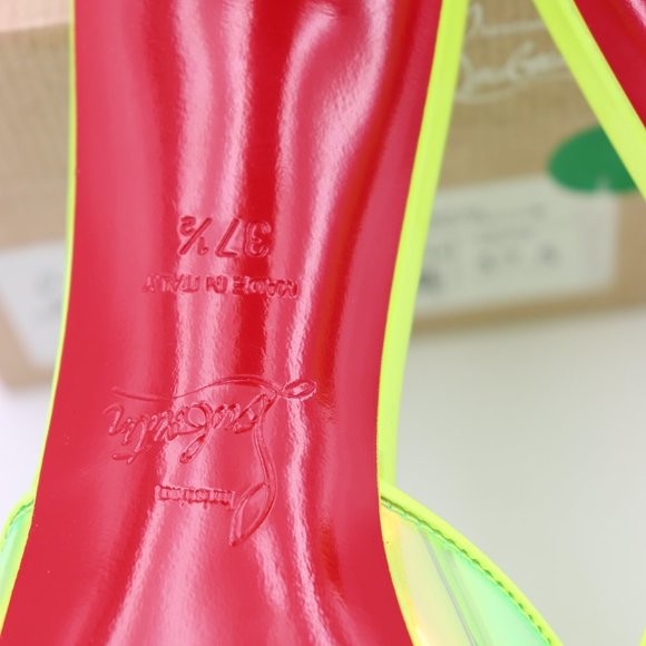 Christian Louboutin Condorapik Yellow Iridescent Spike Mule Sandals - Picture 10 of 13